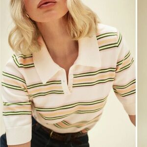 Reformation cotton polo sweater NWT